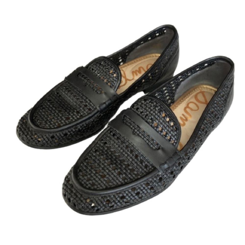 SAM EDELMAN | LEORA BLACK WOVEN LOAFERS | 7